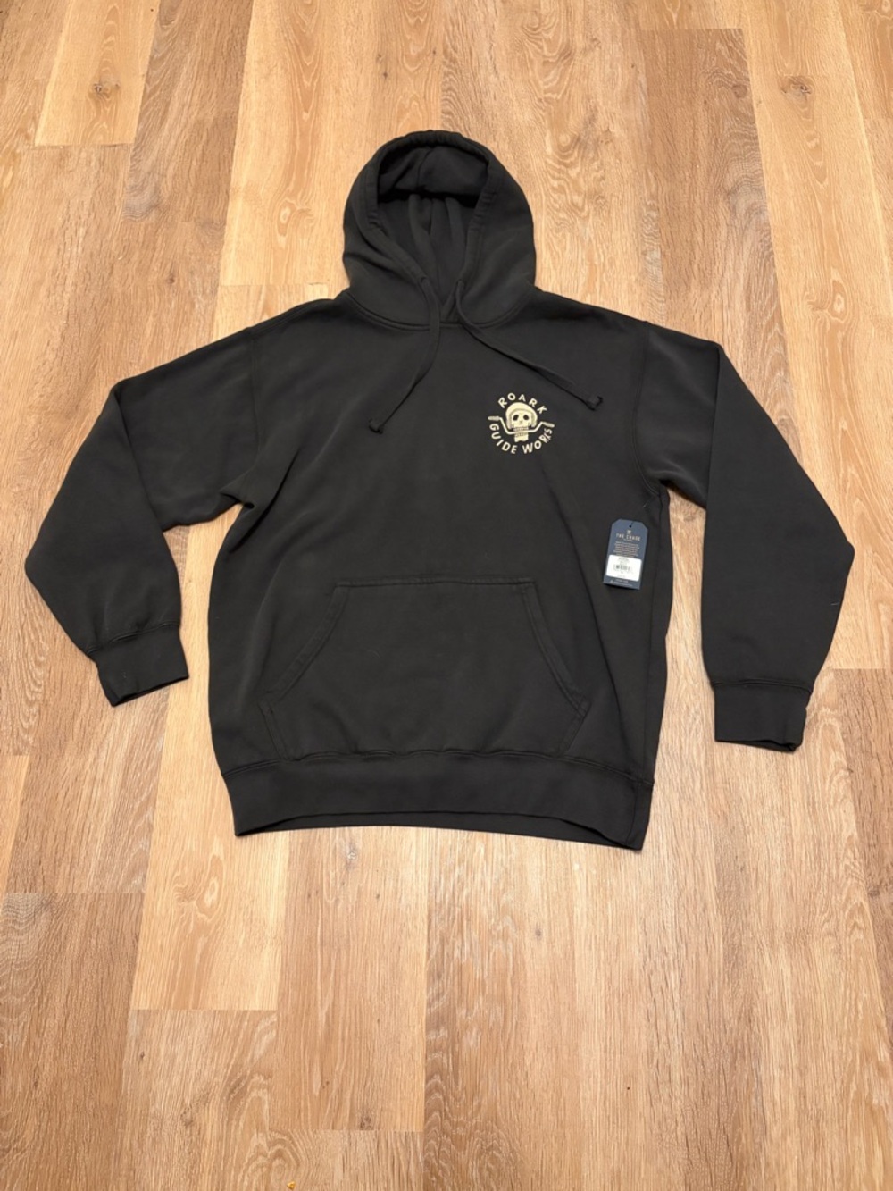 NWT Roark Guide Works Skull Hoodie Mens Medium Black Heavyweight Fleece Pullover